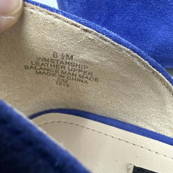 Nine West Womens Shoes Ballet Flat Size 6.5 Blue Suede Starship D’Orsay - Picture 7 of 8